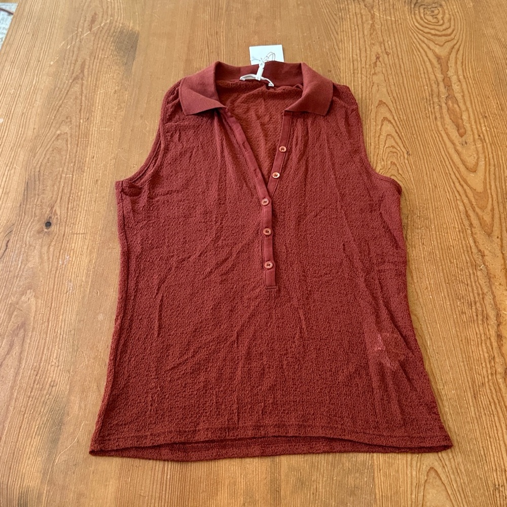 Frame Mesh Lace Sleeveless Polo - Picture 3 of 7